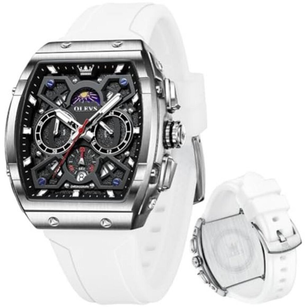 Chronograph Watch Men Waterproof Luminous Silicon Strap